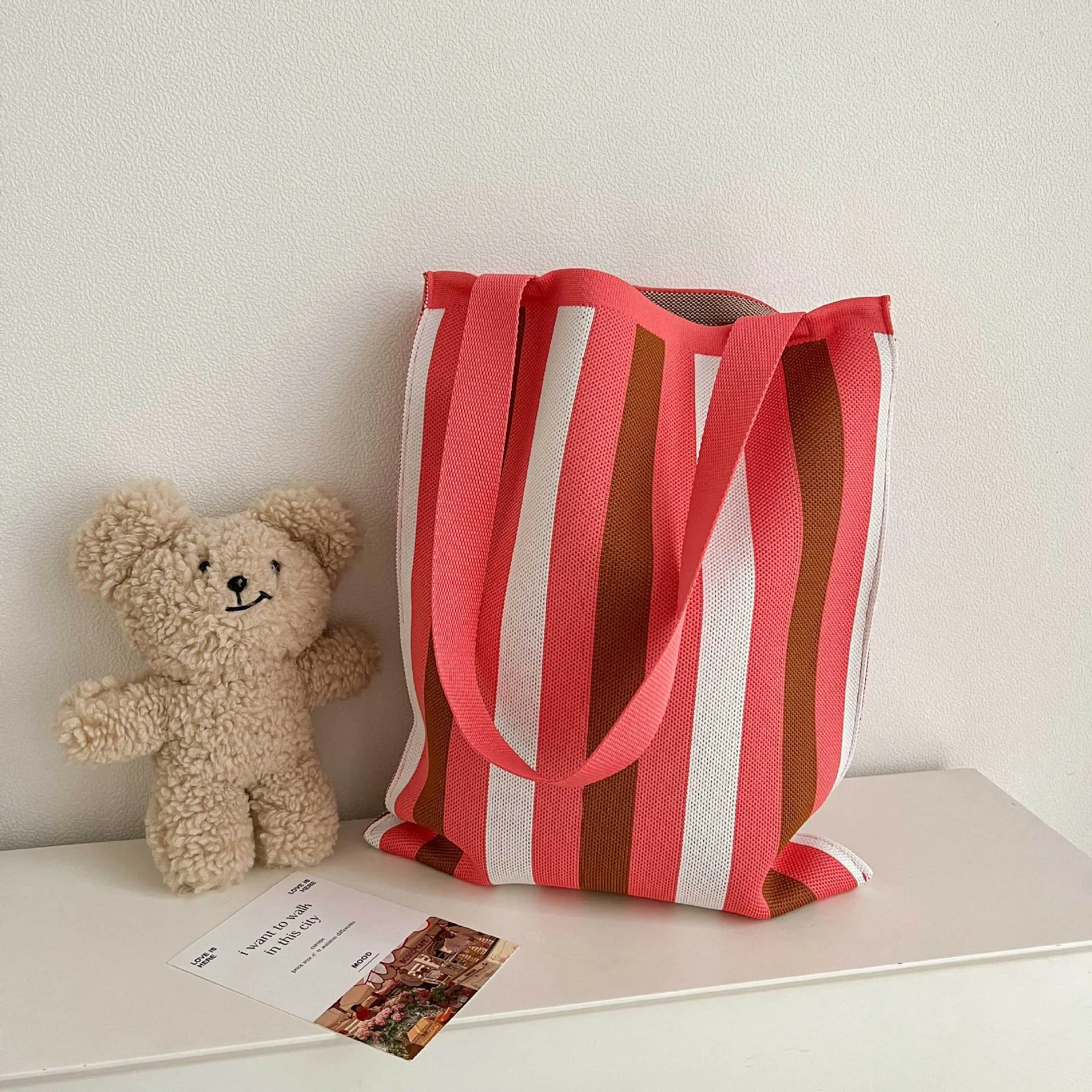 Knitted Korean Big Fashion Simple Cat Shoulder Bags