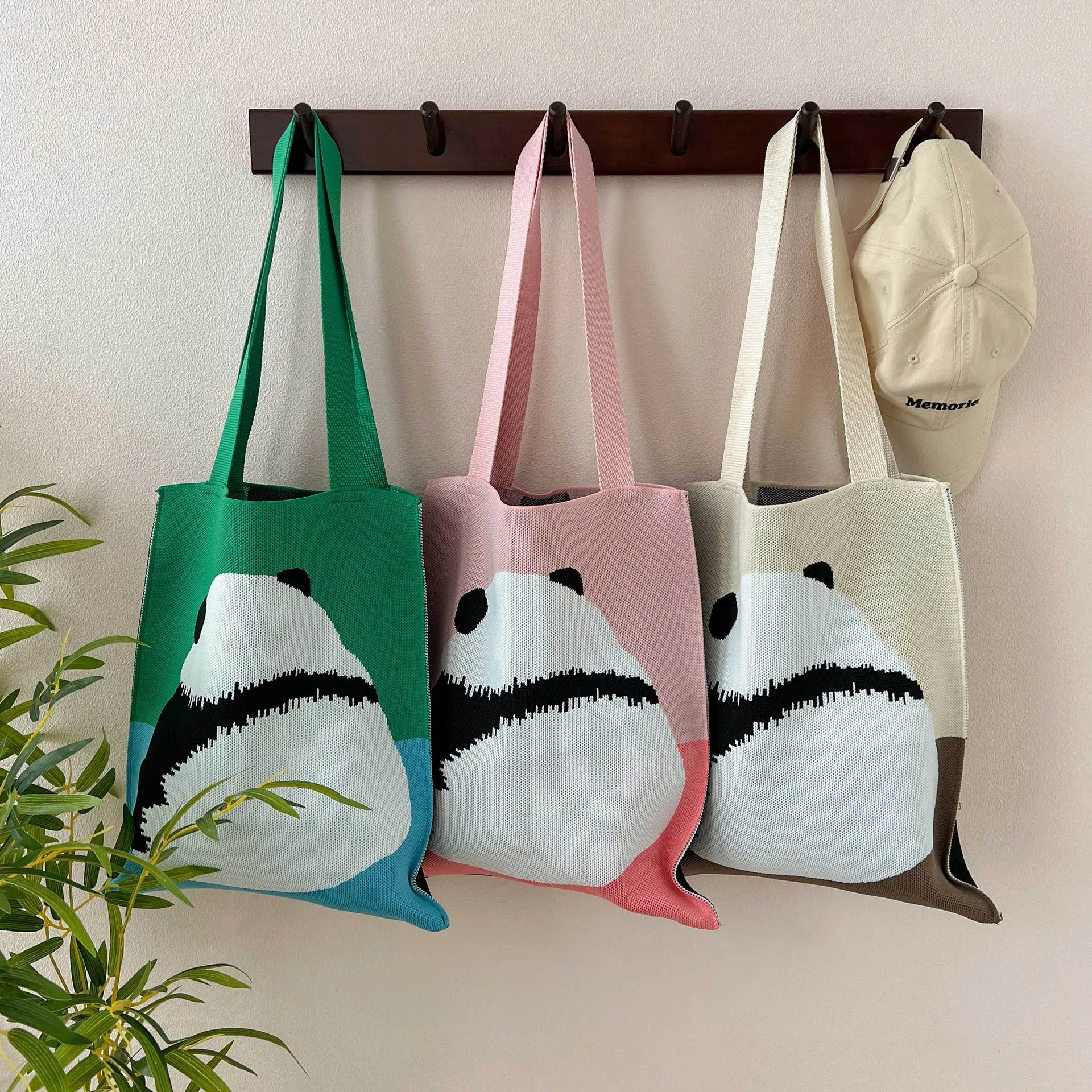Knitted Korean Big Fashion Simple Cat Shoulder Bags