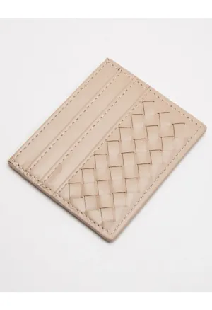 Kori Woven Cardholder-Beige