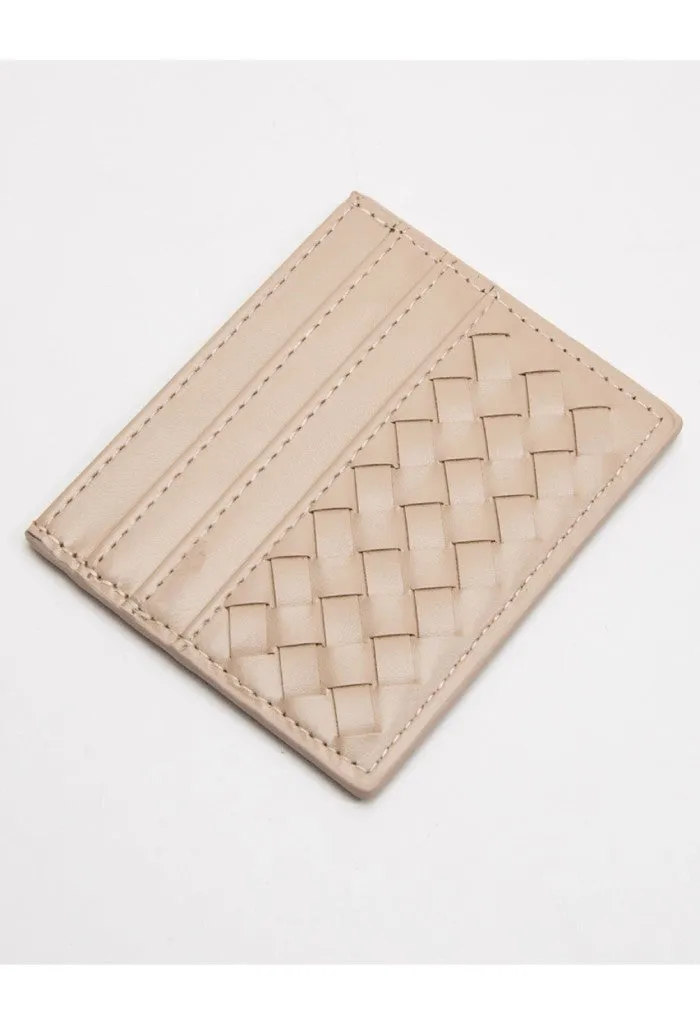 Kori Woven Cardholder-Beige