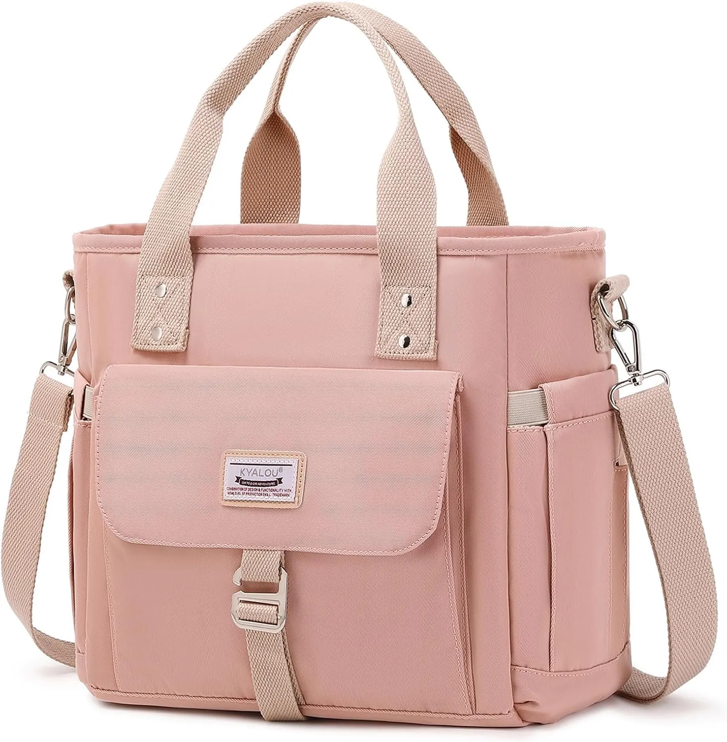 KYALOU Medium Tote Purse Bag for Women, Nurse Bag for Work, Teacher Tote Bag, Waterproof Nylon Crossbody Handbag