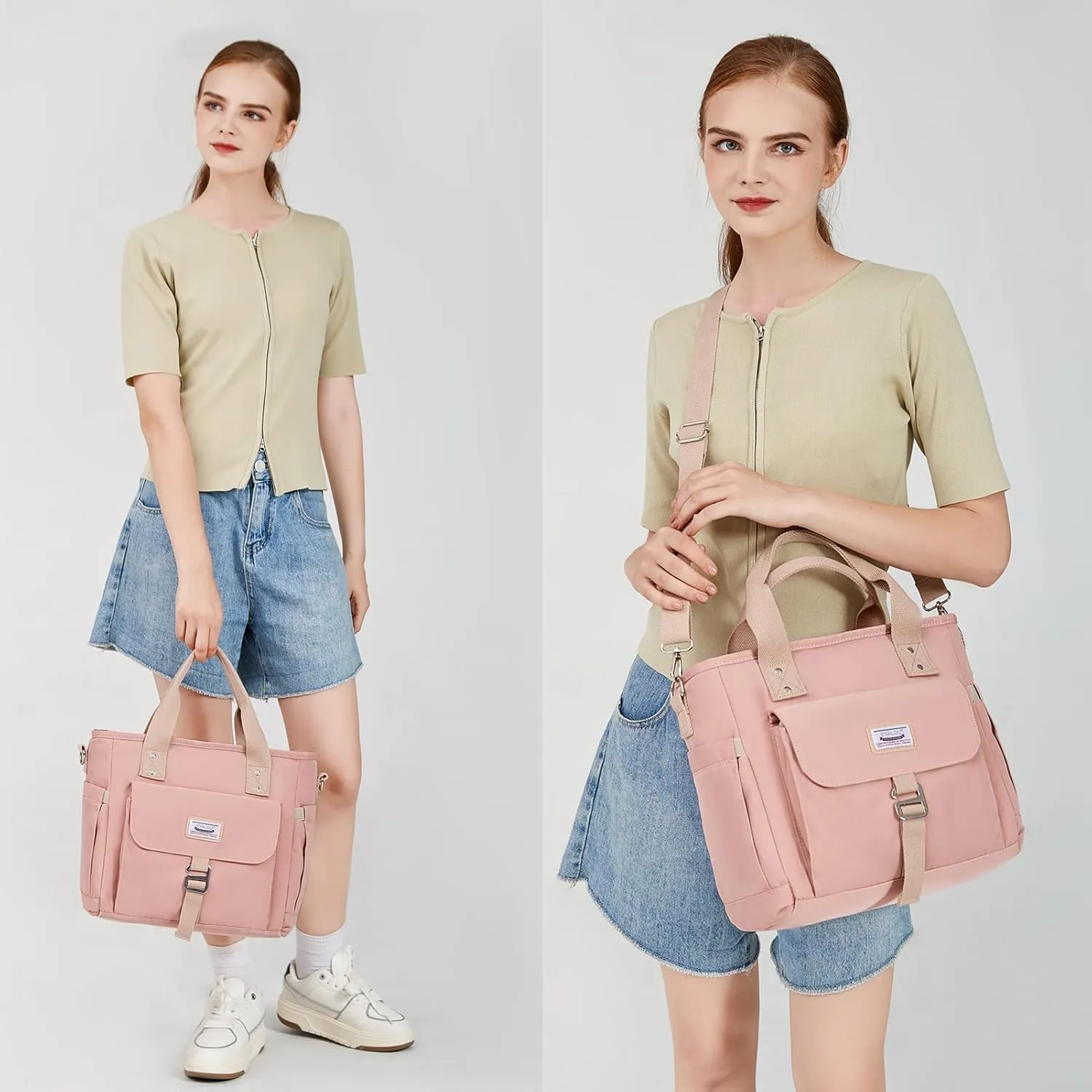 KYALOU Medium Tote Purse Bag for Women, Nurse Bag for Work, Teacher Tote Bag, Waterproof Nylon Crossbody Handbag
