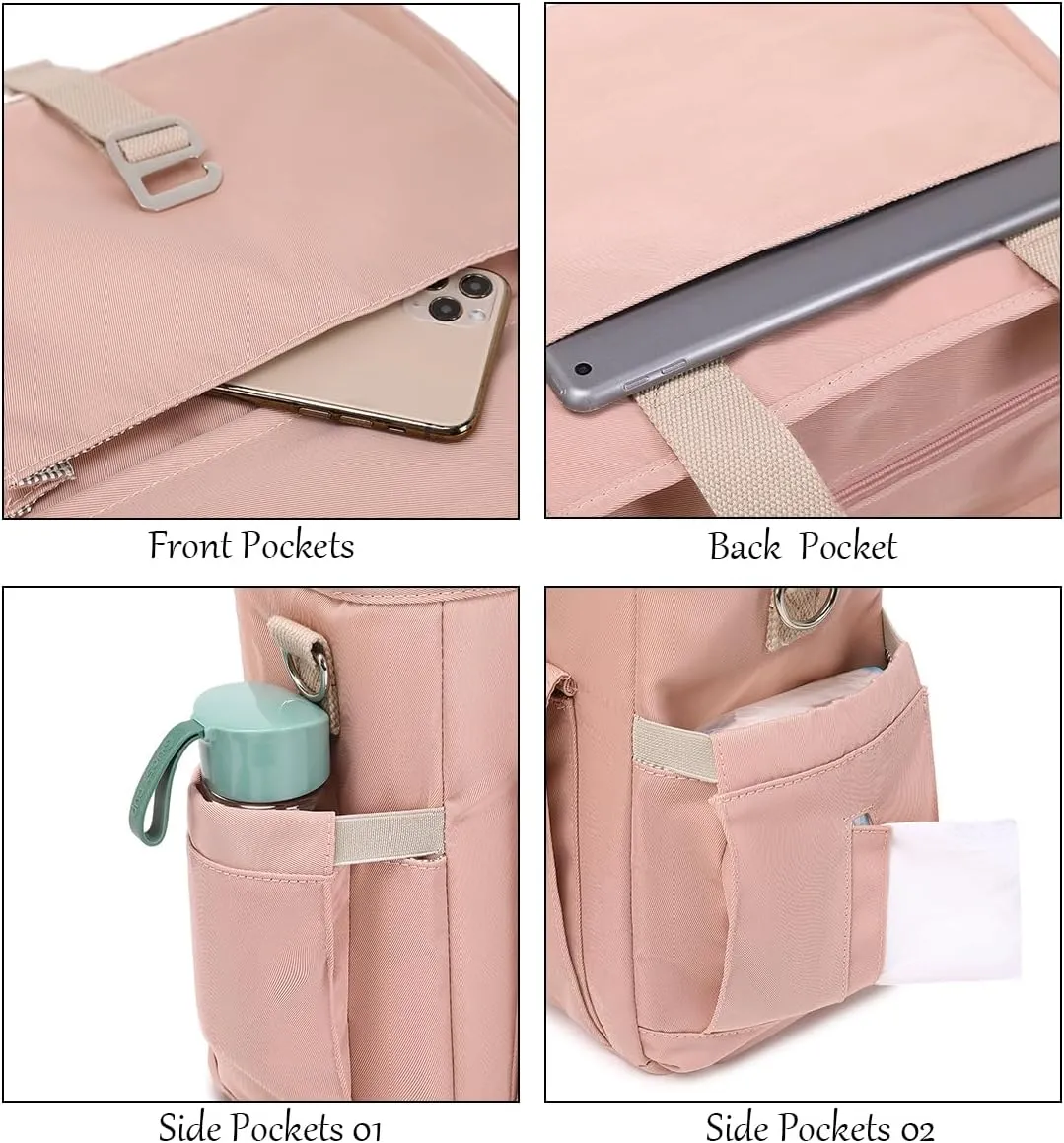 KYALOU Medium Tote Purse Bag for Women, Nurse Bag for Work, Teacher Tote Bag, Waterproof Nylon Crossbody Handbag