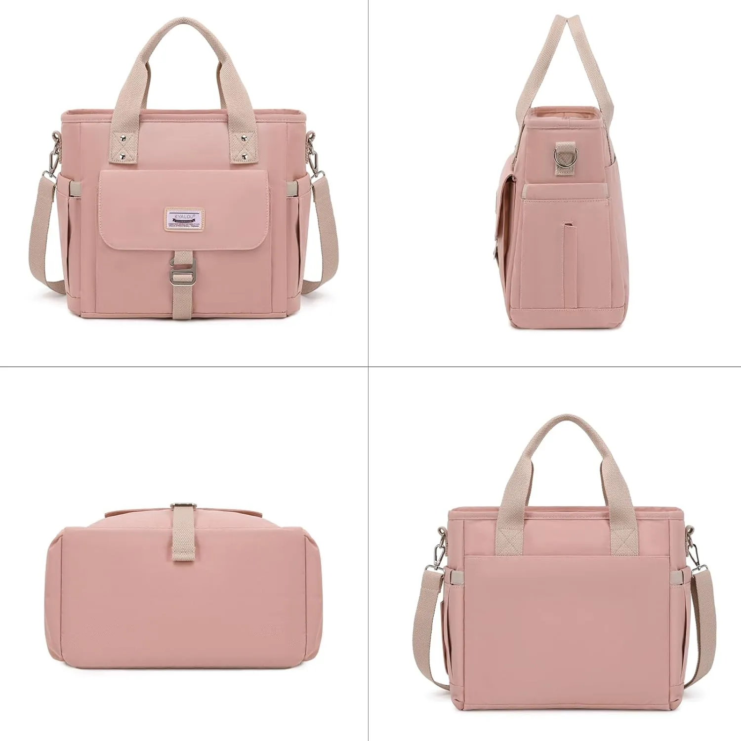 KYALOU Medium Tote Purse Bag for Women, Nurse Bag for Work, Teacher Tote Bag, Waterproof Nylon Crossbody Handbag