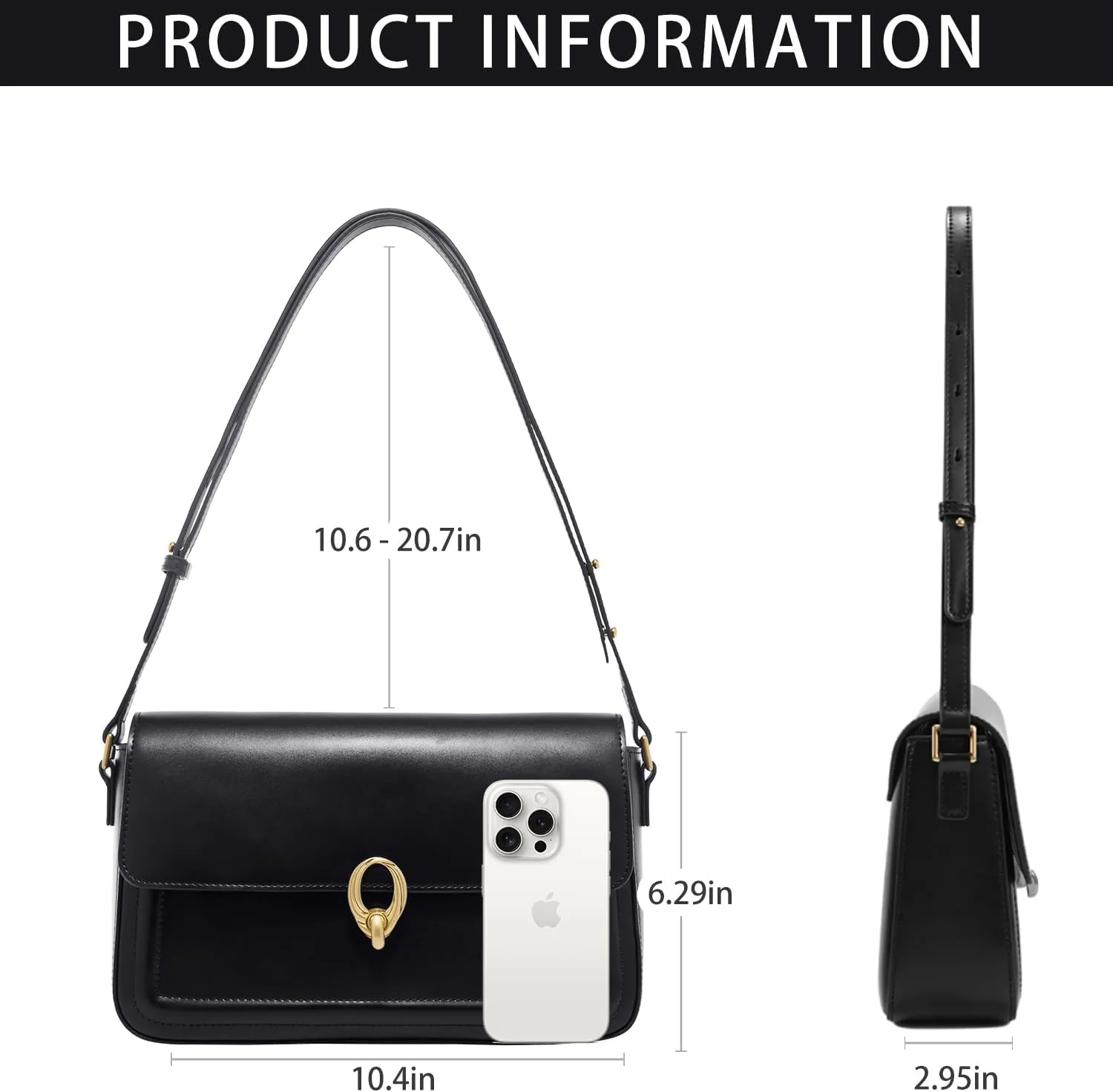 LAFESTIN Split Leather Shoulder Bags For Women with Adjustable Strap, Trendy Crossbody Purses, Designer Inspire Handbags