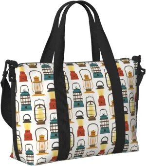 Laptop Tote Bag for Women Work - colorful Light Bulb vintage Gym Bag for Women Men, Personal Item Crossbody Travel Bags Carry On, Overnight Weekender Bags for Women Travel