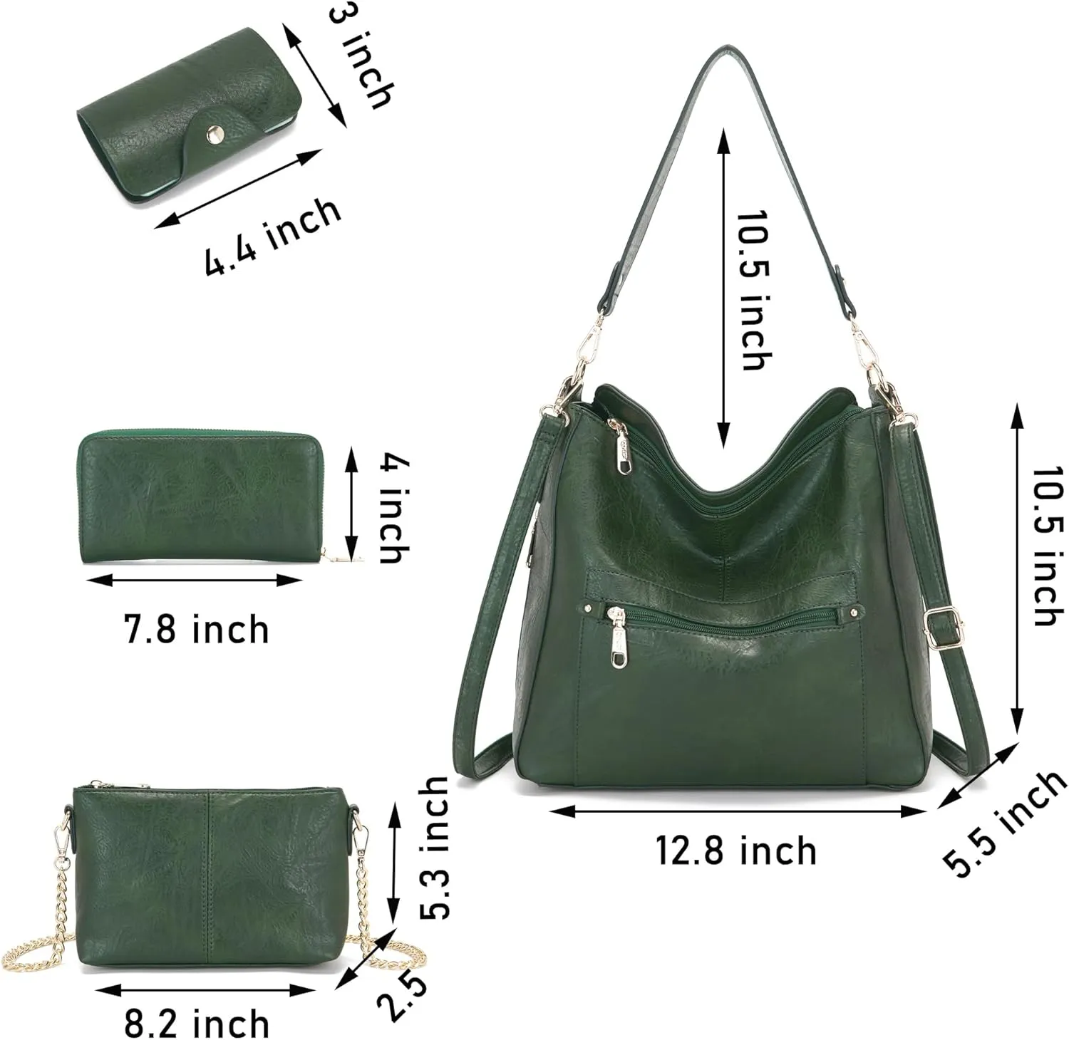 Large Crossbody Purses Set For Women Shoulder Tote Handbags Ladies Hobo Bags With Matching Wallet 4PCS