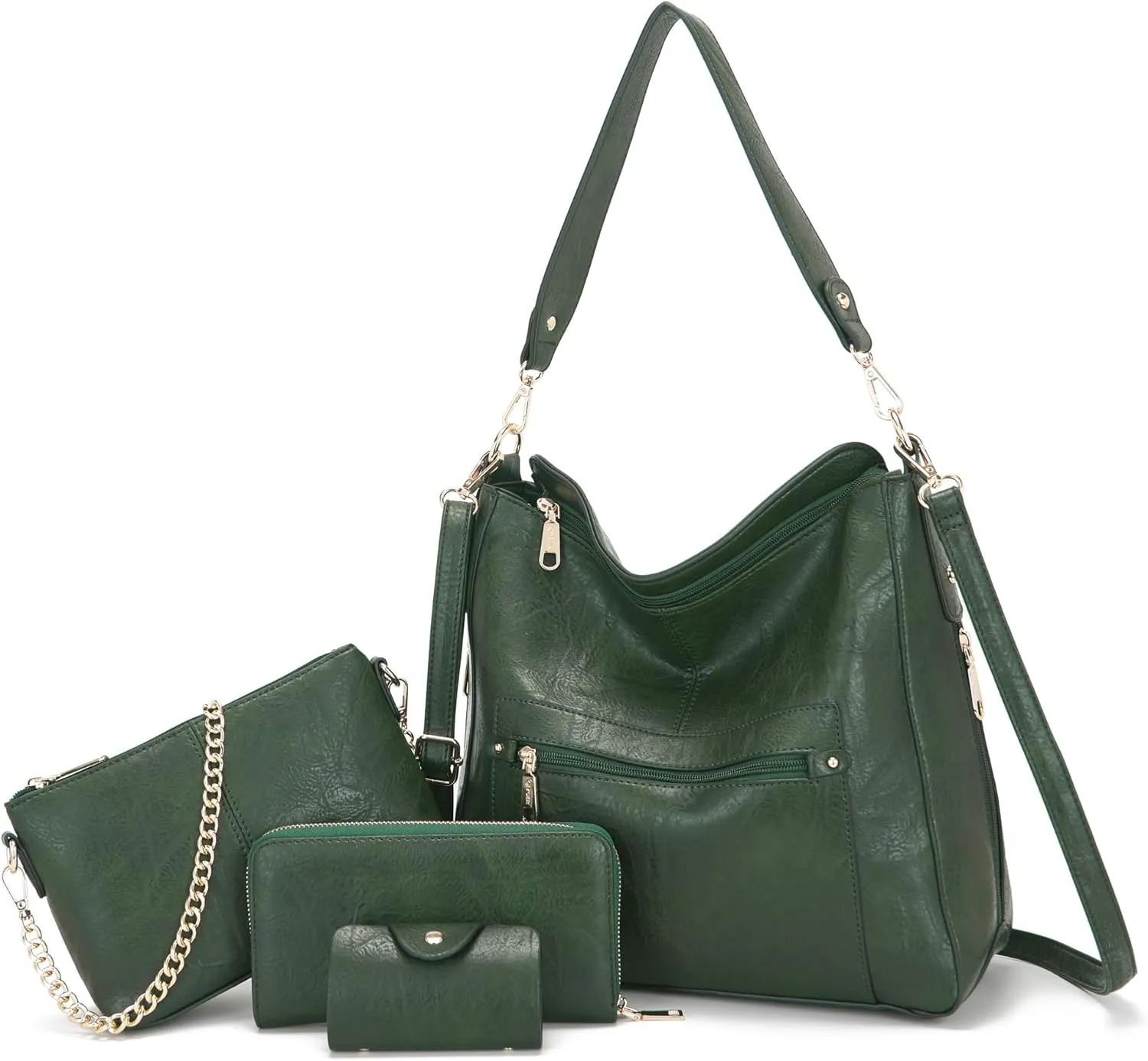 Large Crossbody Purses Set For Women Shoulder Tote Handbags Ladies Hobo Bags With Matching Wallet 4PCS
