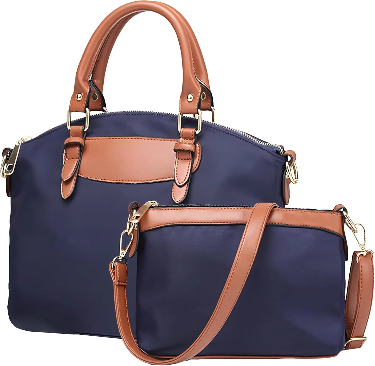 Large Nylon Handbags Set with Crossbody Purse, Waterproof Nylon Tote Bags for Women with Zipper, Casual Nylon Shoulder Bag