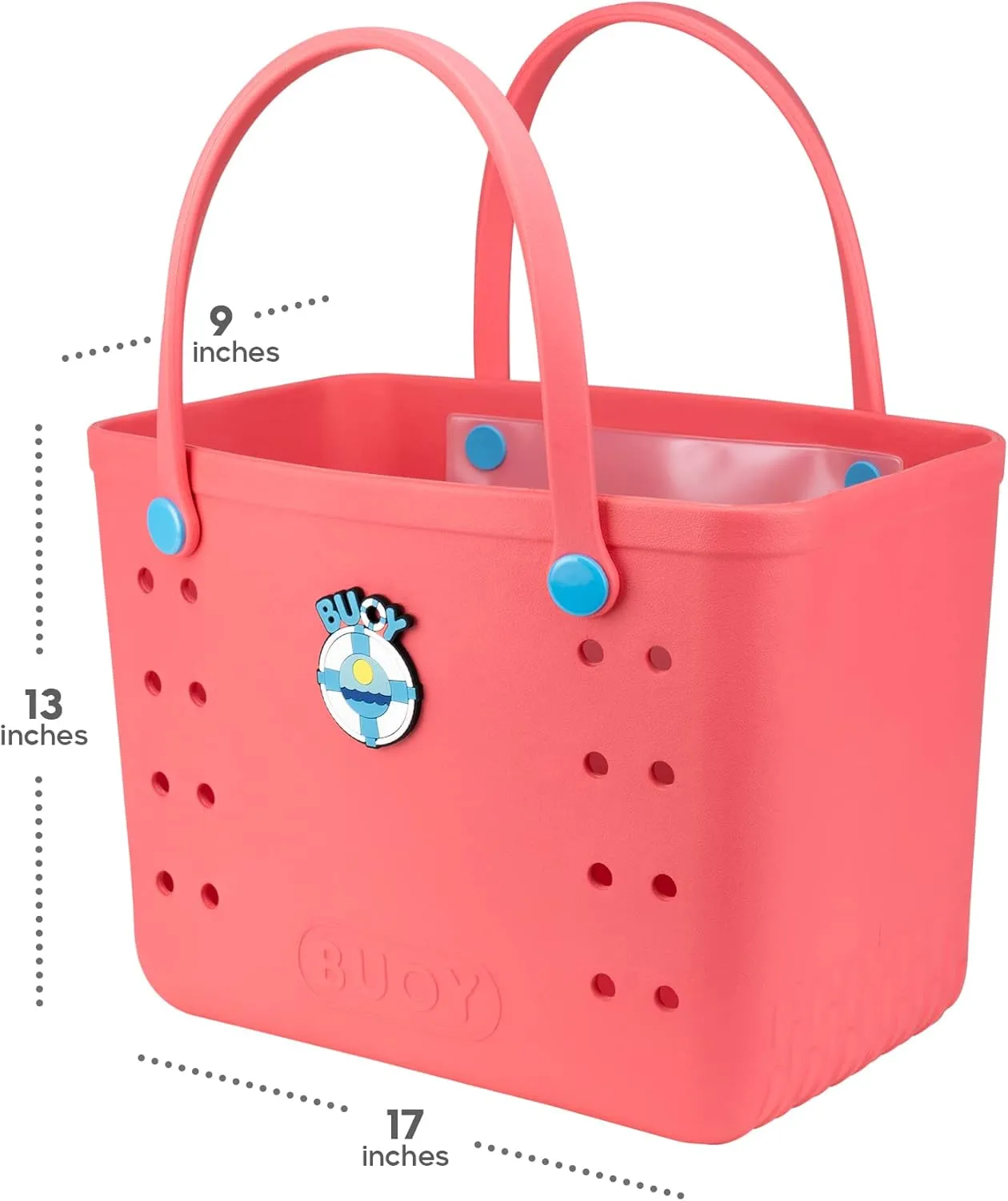 Large Rubber Tote Bag With Waterproof Zipper Pocket | Easy To Clean EVA Rubber Beach Bag With Holes | Beach Bags For Women