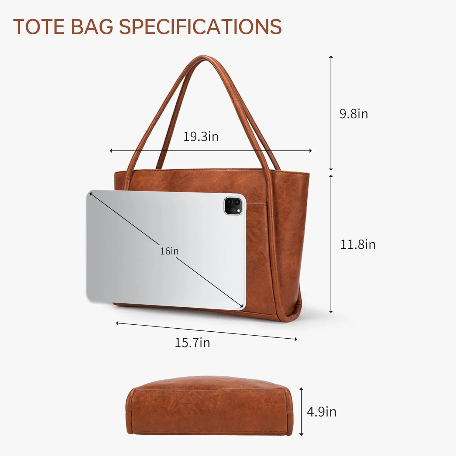 Large Tote Bag for Women Work Vegan Leather Purses and Handbags Ladies Shoulder Bags