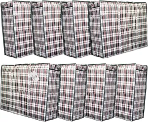 Laundry Bags with Handles 8Pcs Extra Large Zipper, Heavy Duty XXL Storage Bags, Travel Laundry Tote Bag, Clothes Storage Bag with Straps
