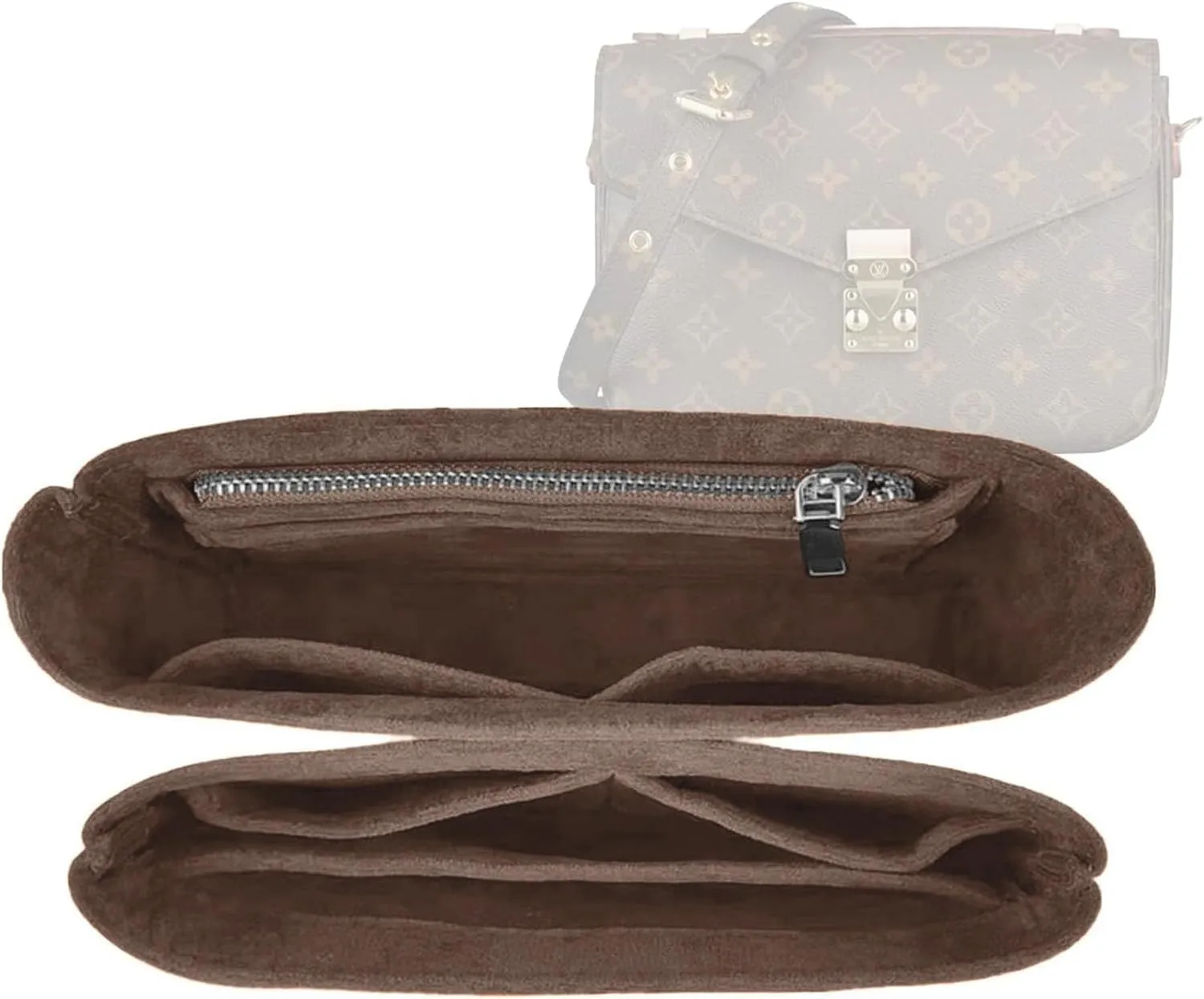 Lckaey bag Organizer insert for pochette métis in All Departments inserts Pochette Tote handbag insert Y068-coffee