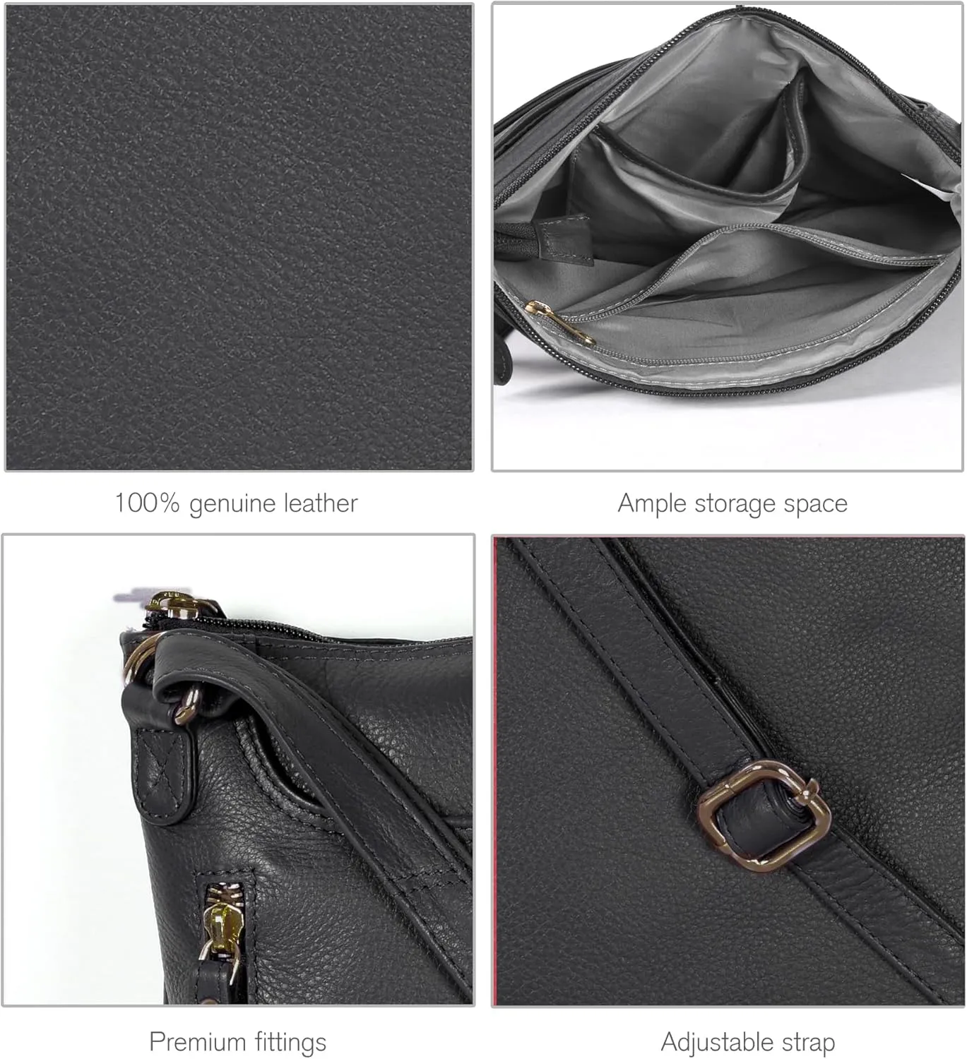 Leather Crossbody Bags for Women - Ladies Sling Handbags - Medium Cross body Purses Handbags - Purses For Women