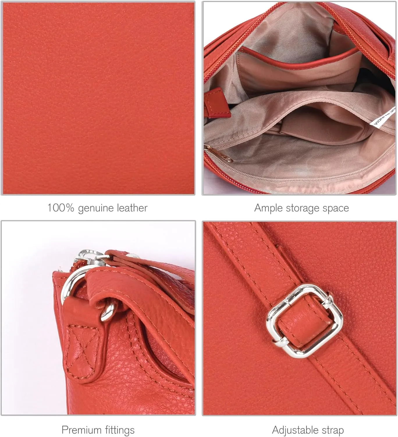 Leather Crossbody Bags for Women - Ladies Sling Handbags - Medium Cross body Purses Handbags - Purses For Women