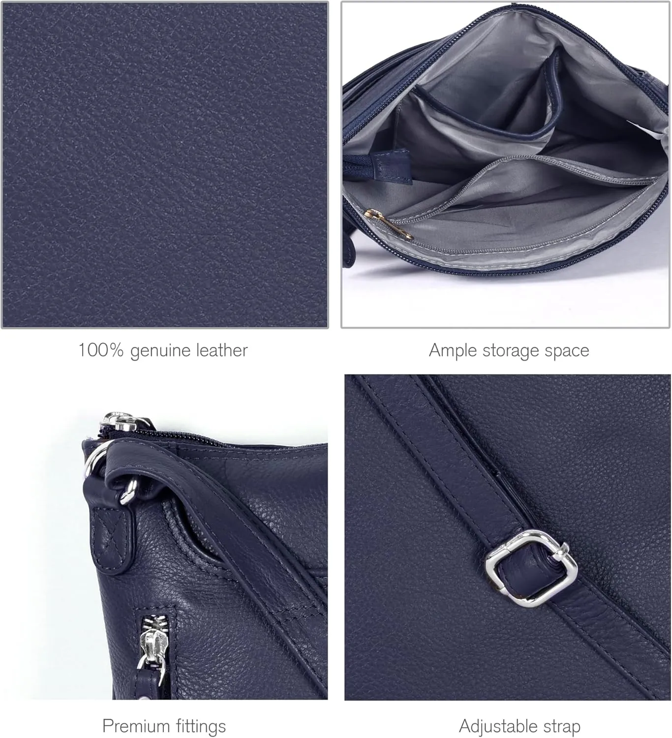 Leather Crossbody Bags for Women - Ladies Sling Handbags - Medium Cross body Purses Handbags - Purses For Women
