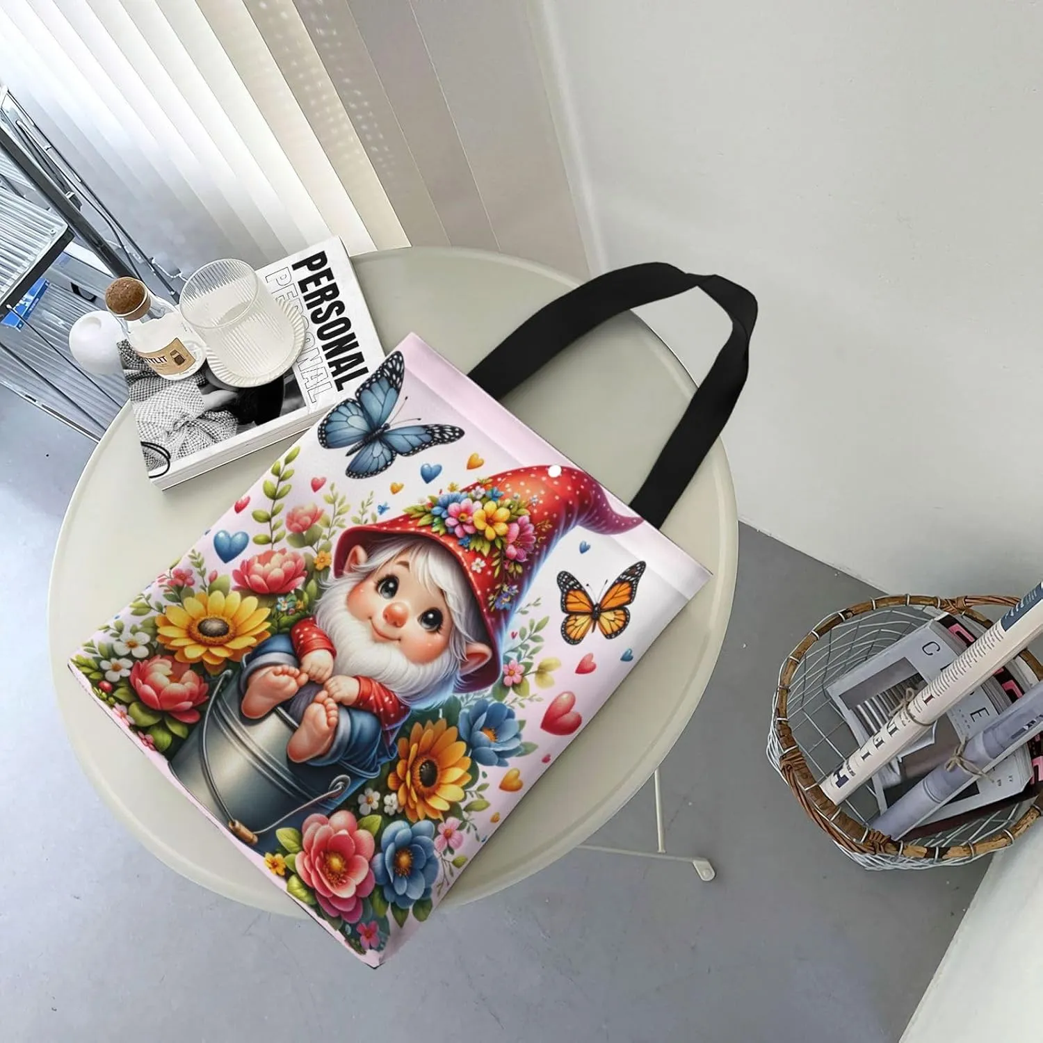 Leaves Window Scenery Canvas Shoulder Bag Reusable Tote Bag Soft Lightweight Cloth Bags For Women Girls Lady Casual