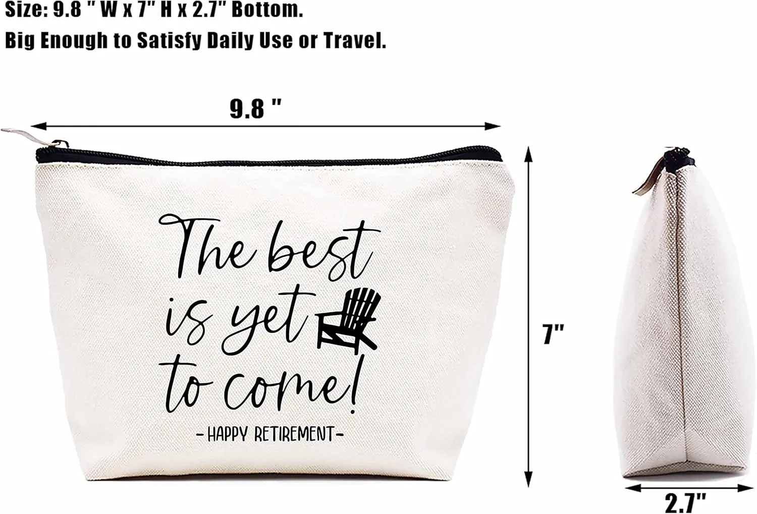 LIBIHUA Happy Retirement Gifts for Women-Makeup Bag Cosmetic Bag Travel Pouch–Retirement Appreciation Gift-Present for Mom Boss Co-workers,Teachers,Nurse,Friends,Wife,Sister-the Best is Yet to Come
