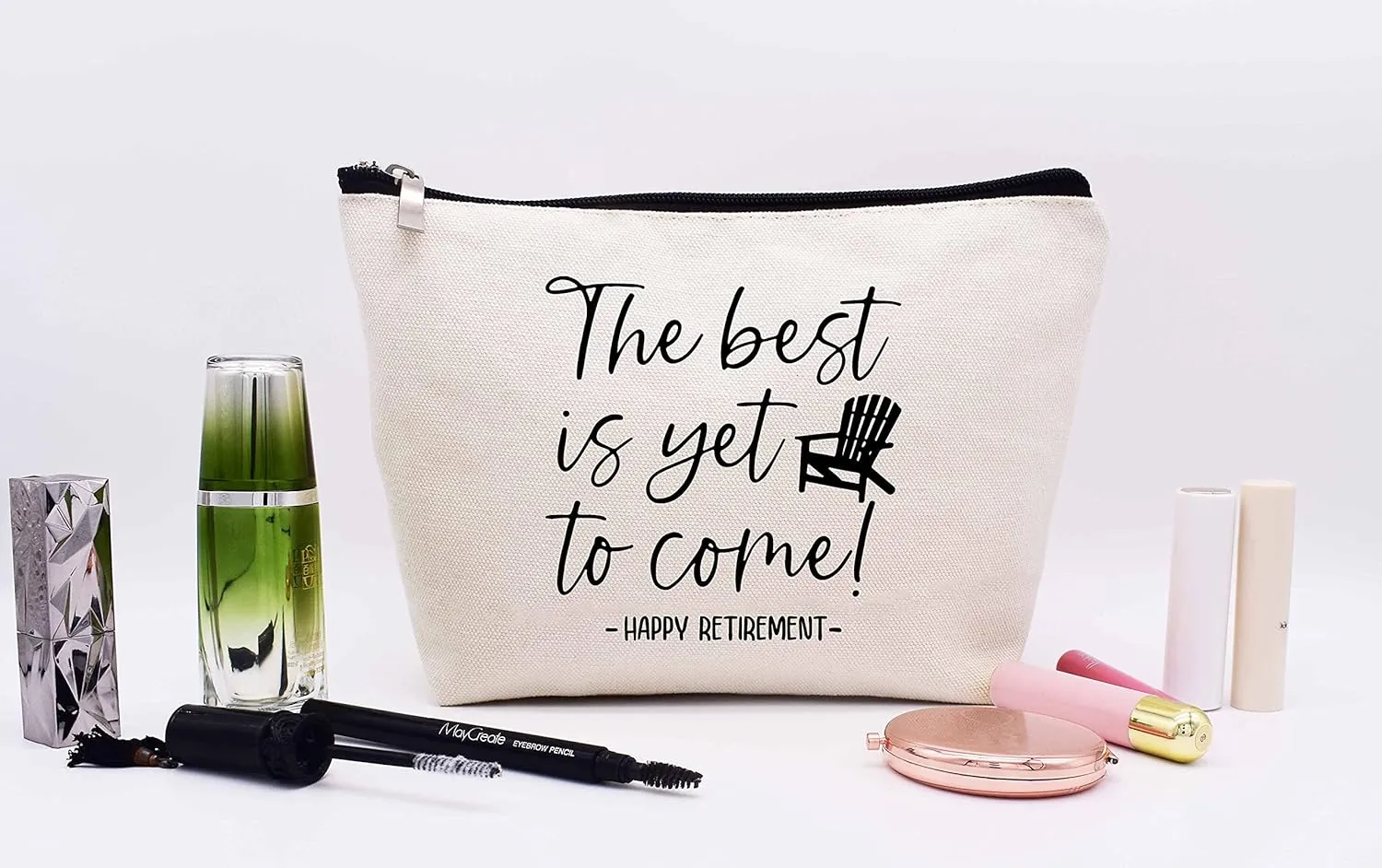 LIBIHUA Happy Retirement Gifts for Women-Makeup Bag Cosmetic Bag Travel Pouch–Retirement Appreciation Gift-Present for Mom Boss Co-workers,Teachers,Nurse,Friends,Wife,Sister-the Best is Yet to Come