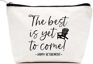 LIBIHUA Happy Retirement Gifts for Women-Makeup Bag Cosmetic Bag Travel Pouch–Retirement Appreciation Gift-Present for Mom Boss Co-workers,Teachers,Nurse,Friends,Wife,Sister-the Best is Yet to Come