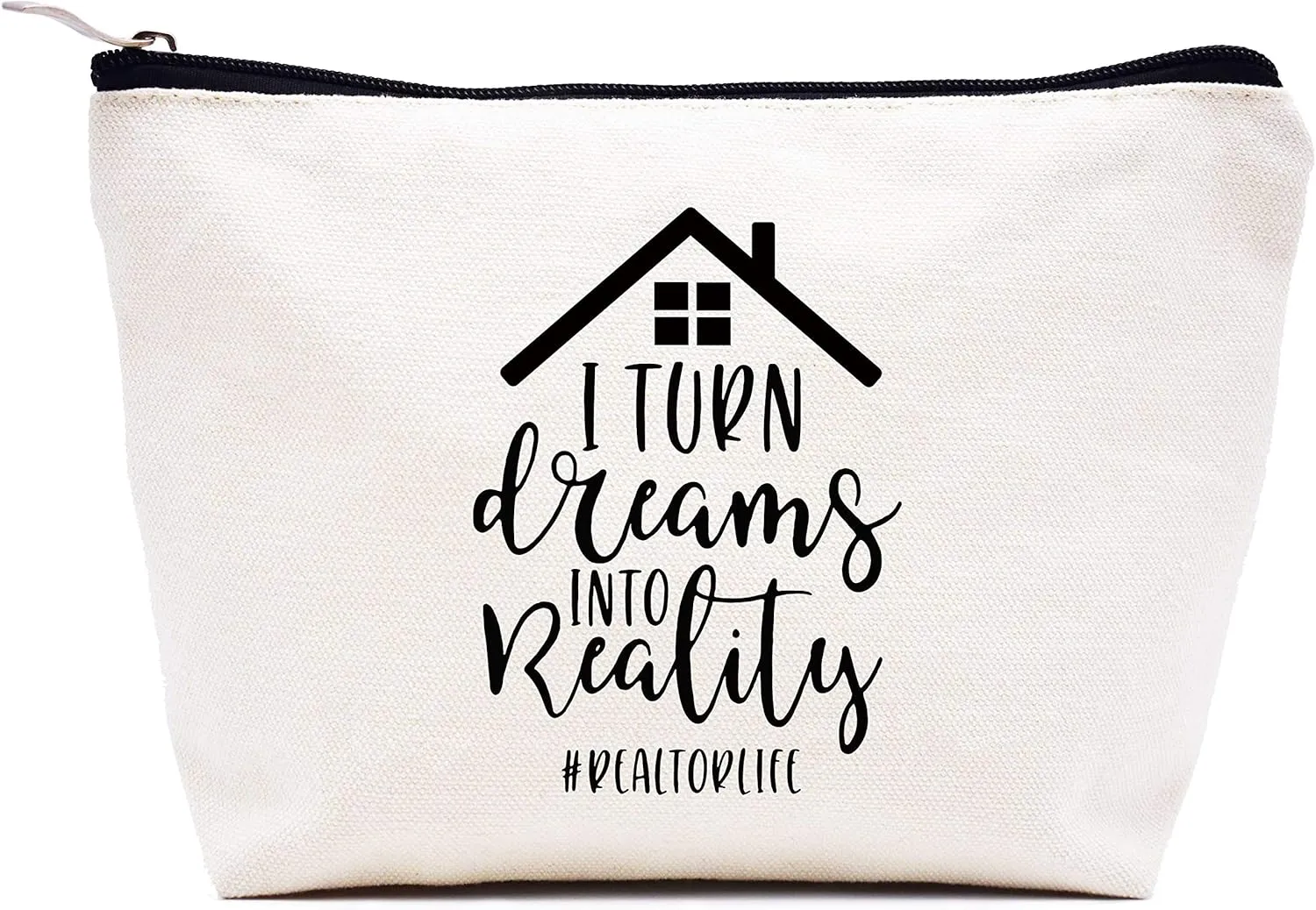 LIBIHUA Realtor Gift,Real Estate Agent Present,Closing Present for Realtor-Valentines,Birthday,Christmas Gifts for Women,Broker-Makeup Bag Cosmetic Bag Travel Pouch-I Turn Dreams into Reality