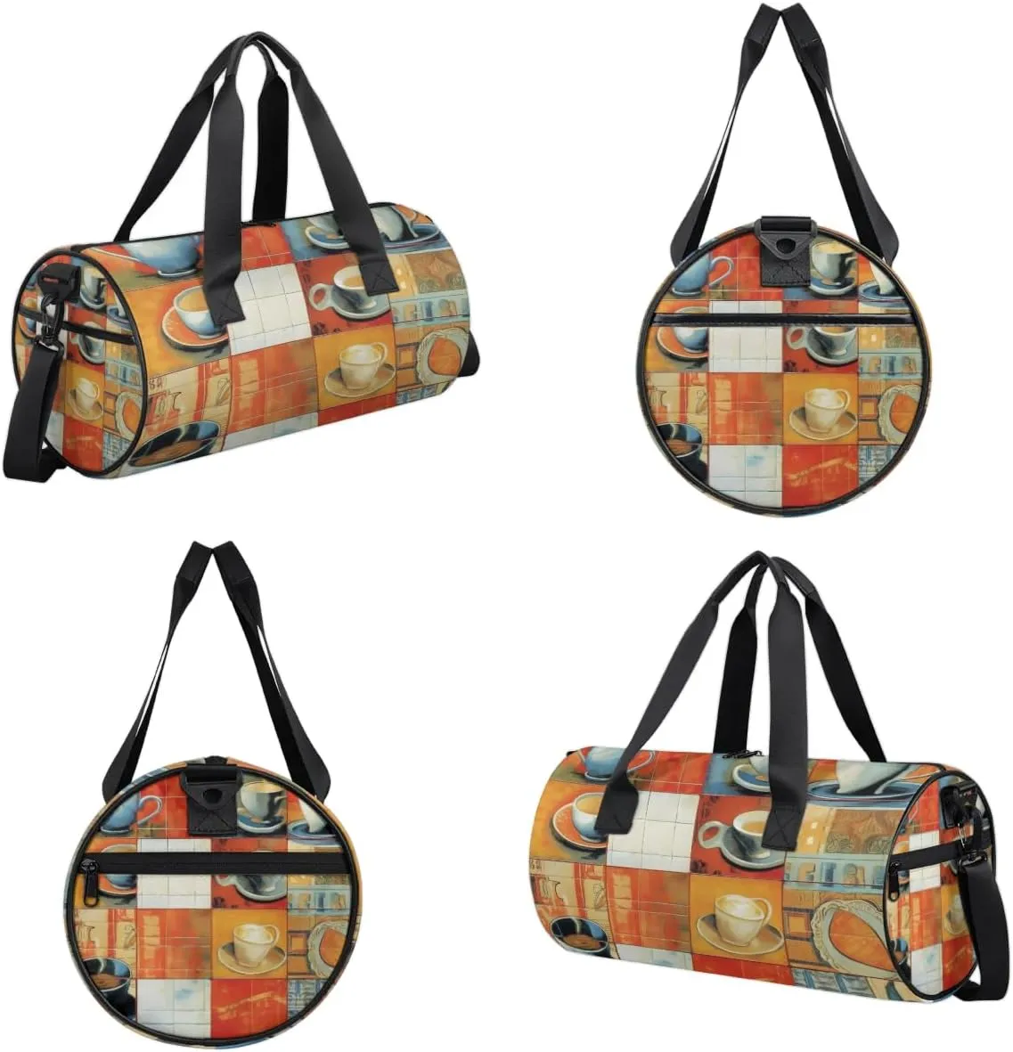 Lightweight Travel Duffle Bag Coffee Cup Gym Bag for Women Men Stylish Small Duffle Bag for Fitness Yoga Travel Overnight Sport