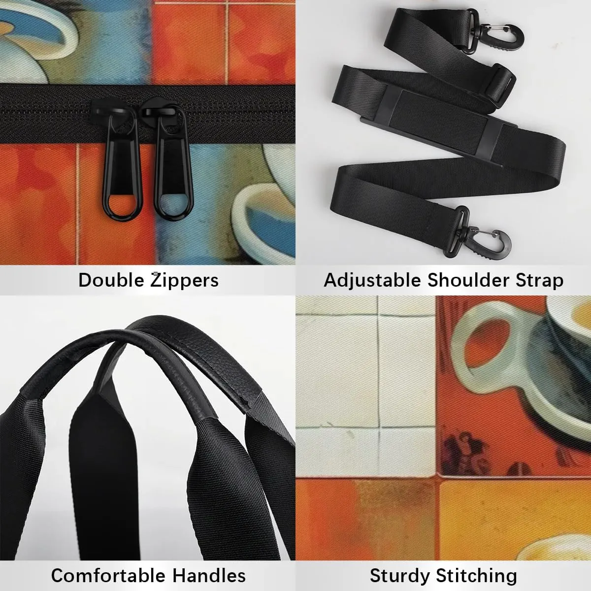 Lightweight Travel Duffle Bag Coffee Cup Gym Bag for Women Men Stylish Small Duffle Bag for Fitness Yoga Travel Overnight Sport