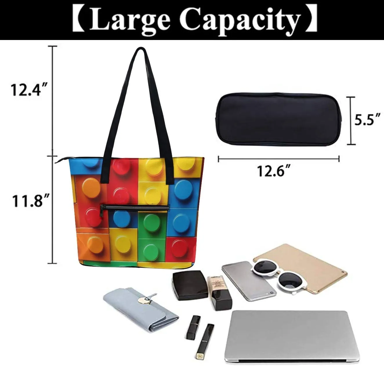 Lightweight Women Laptop Tote Bag for Work, Casual Large Capacity Handbag for Travel, Beach