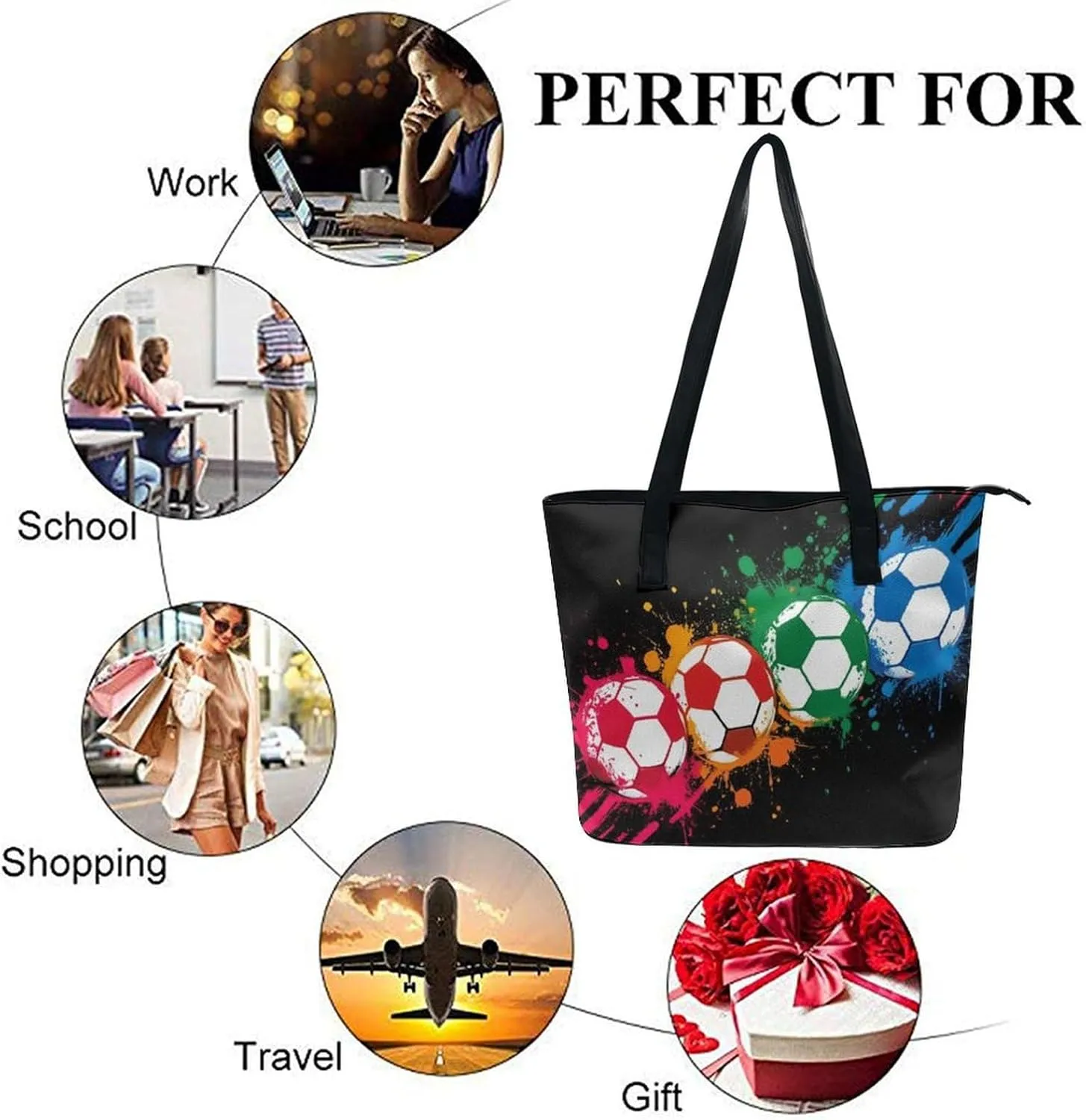 Lightweight Women Laptop Tote Bag for Work, Casual Large Capacity Handbag for Travel, Beach