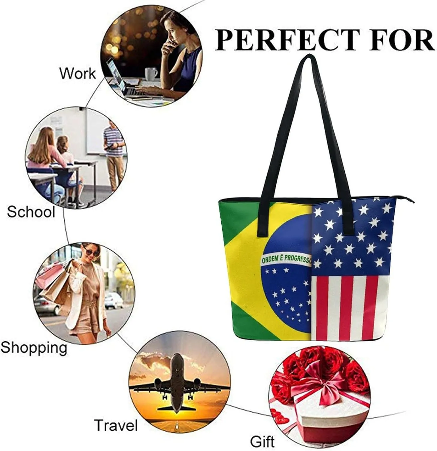 Lightweight Women Laptop Tote Bag for Work, Casual Large Capacity Handbag for Travel, Beach