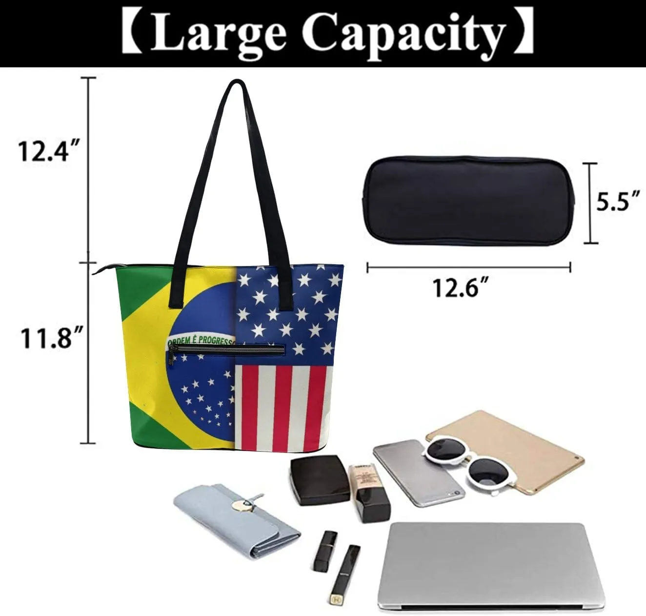 Lightweight Women Laptop Tote Bag for Work, Casual Large Capacity Handbag for Travel, Beach