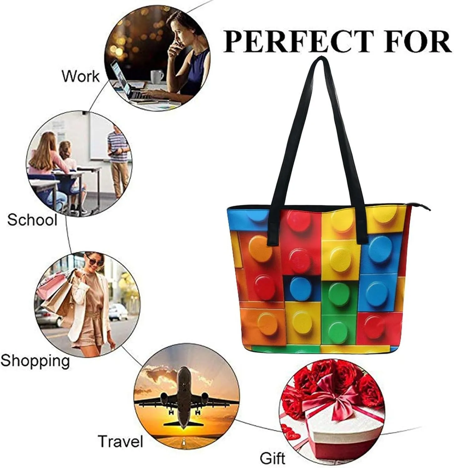 Lightweight Women Laptop Tote Bag for Work, Casual Large Capacity Handbag for Travel, Beach
