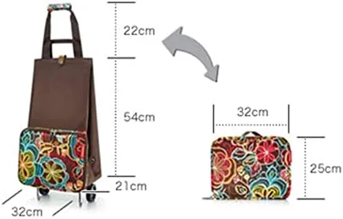 LJYT Shopping Cart Folding Shopping Bag Shopping Cart On Wheels Bag Small Pull Cart Buy Vegetables Bag Shopping Organizer Tug Package Grocery Cart (Color : 01)