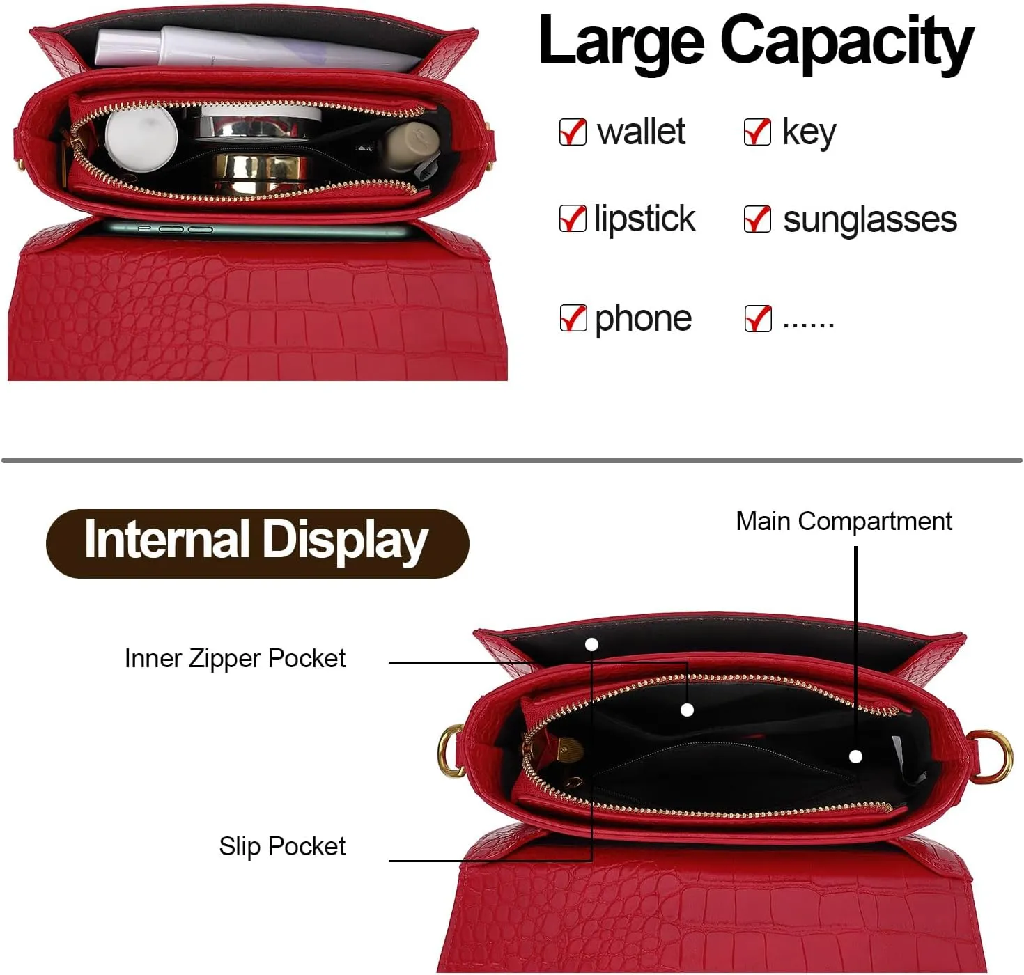 LL LOPPOP Women's Small Classy Crossbody Purse Top Handle Handbags Leather Satchel Bags for Women