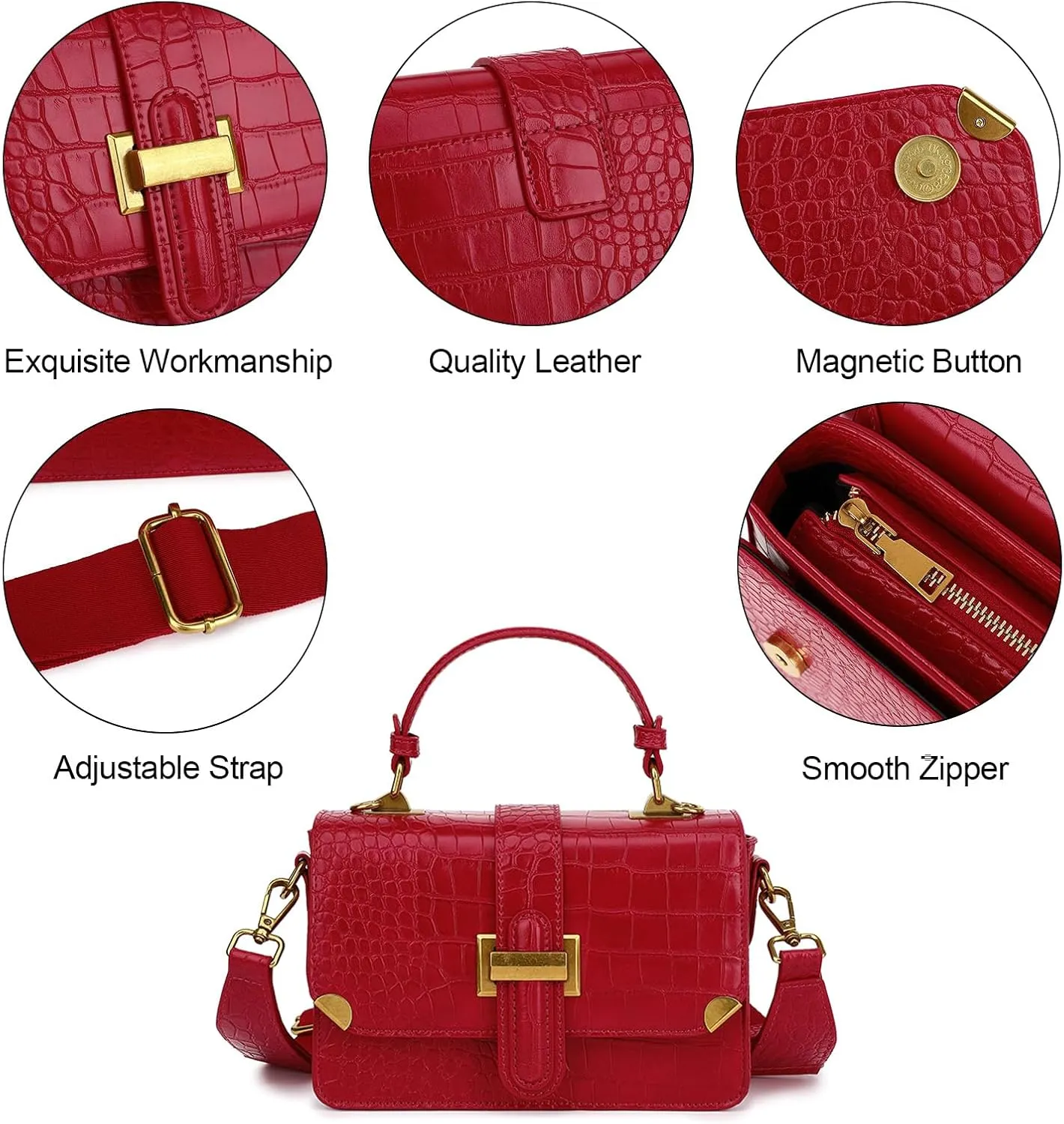LL LOPPOP Women's Small Classy Crossbody Purse Top Handle Handbags Leather Satchel Bags for Women