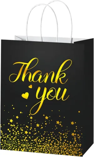 Lnkdeya 16Pcs Thank You Gift Bags Tissue Paper Gift Bags with Handles for Graduation Party Favor Wedding shopping retails Baby Shower Business Welcome Gift Bags