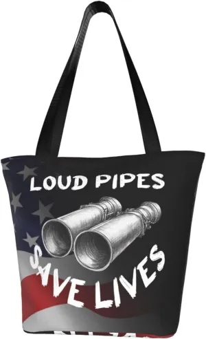 Loud Pipes Save Lives Fashion Shoulder Bag Large Capacity For Man Or Woman