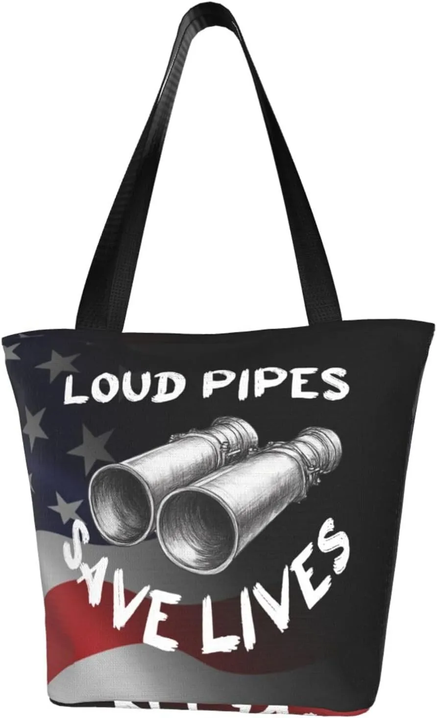 Loud Pipes Save Lives Fashion Shoulder Bag Large Capacity For Man Or Woman