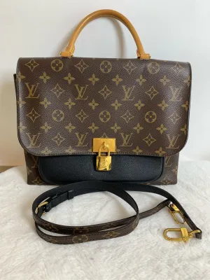 Louis Vuitton LV Lock Bag Monogram Canvas Top Handle Brown Shoulder Bag