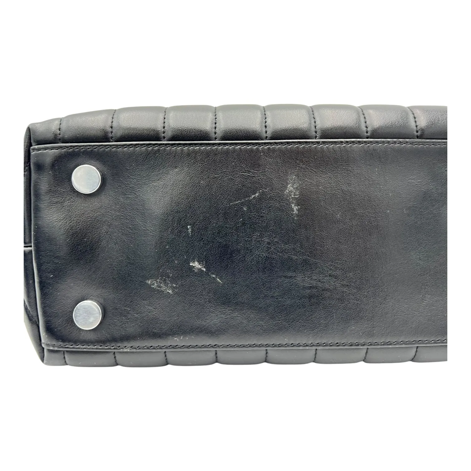 Loulou Shoulder Bag Black in Calfskin, Silver hardware