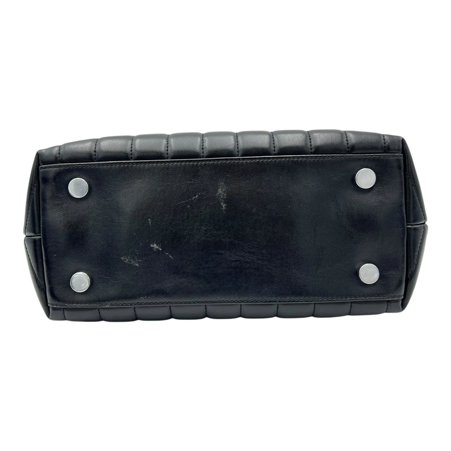 Loulou Shoulder Bag Black in Calfskin, Silver hardware