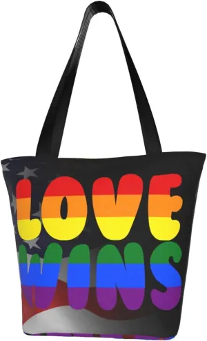 Love Wins Pride Flag Lgbt Fashion Shoulder Bag Large Capacity For Man Or Woman