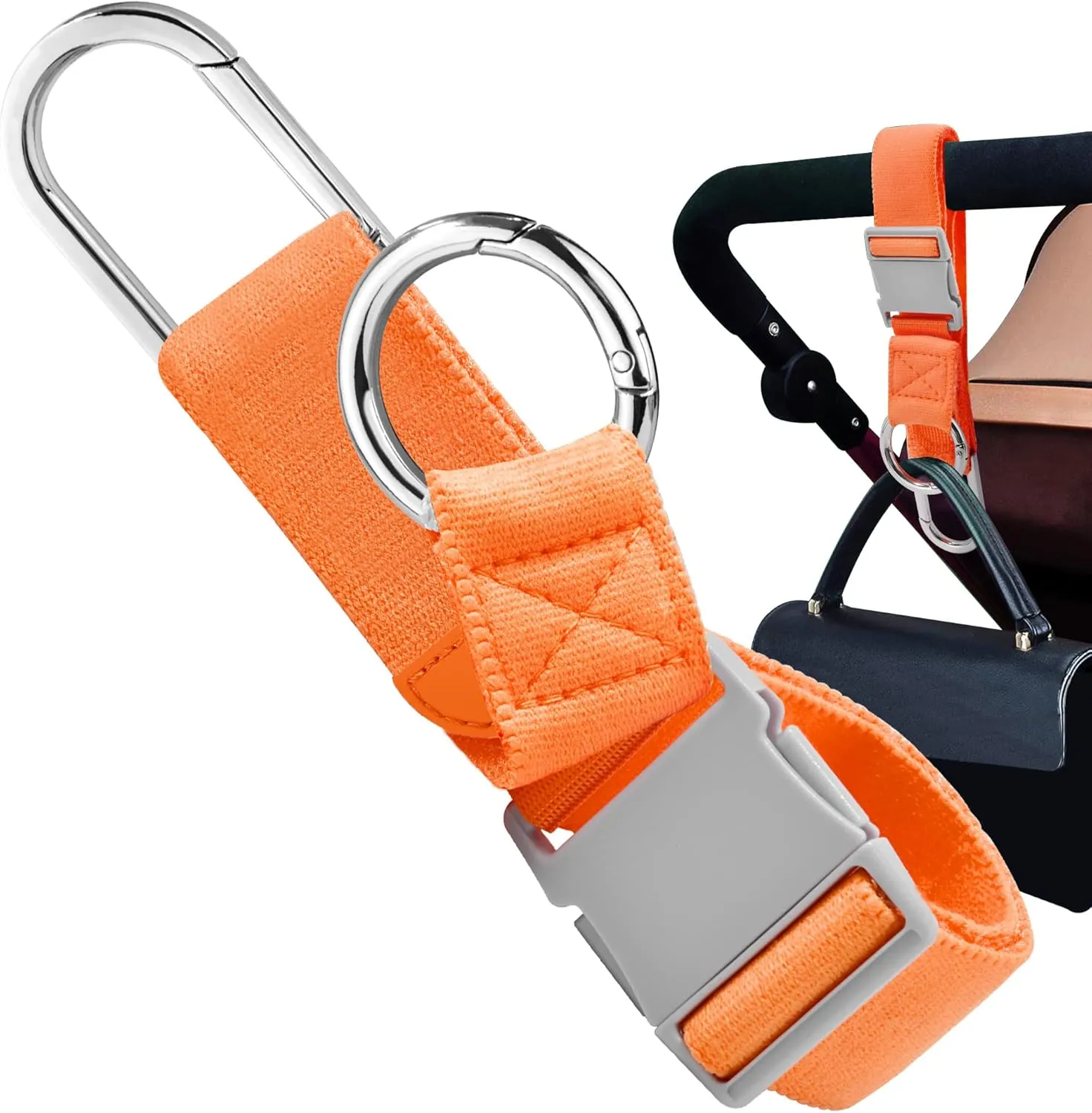 Luggage Straps for Suitcases, Add a Bag Luggage Strap Jacket Gripper Luggage Connector, Adjustable Luggage Hook Baggage Suitcase Belts Travel Accessories for Carry Your Extra Bags, Orange