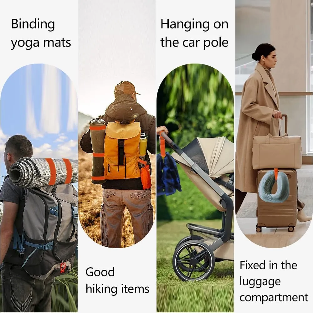 Luggage Straps for Suitcases, Add a Bag Luggage Strap Jacket Gripper Luggage Connector, Adjustable Luggage Hook Baggage Suitcase Belts Travel Accessories for Carry Your Extra Bags, Orange