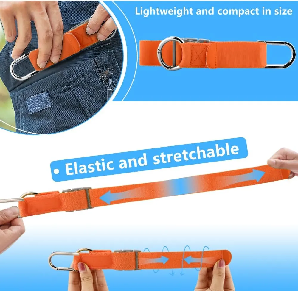 Luggage Straps for Suitcases, Add a Bag Luggage Strap Jacket Gripper Luggage Connector, Adjustable Luggage Hook Baggage Suitcase Belts Travel Accessories for Carry Your Extra Bags, Orange