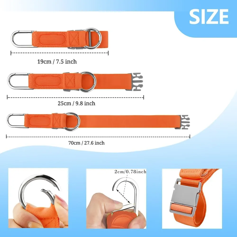 Luggage Straps for Suitcases, Add a Bag Luggage Strap Jacket Gripper Luggage Connector, Adjustable Luggage Hook Baggage Suitcase Belts Travel Accessories for Carry Your Extra Bags, Orange
