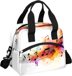 Lunch Bag Women Musical Notation Insulated Lunch Bag Men Lunch Box Waterproof Thermal Cooler Tote Bags with Shoulder Strap Lunch Tote Bag for Work, Picnic, Travel for Adult