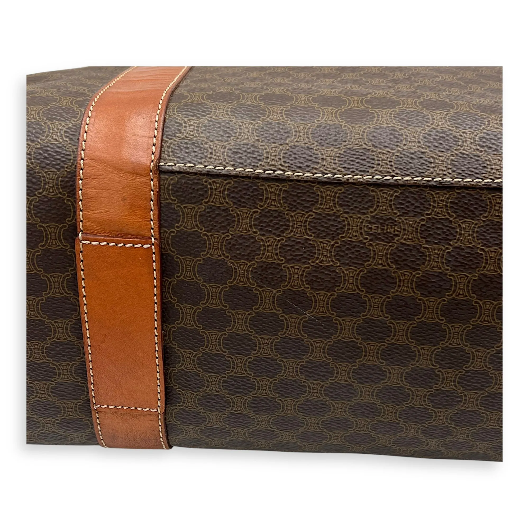 Macadam Tote Bag Brown in Coated Canvas, Gold hardware