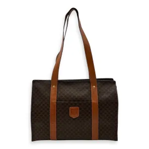 Macadam Tote Bag Brown in Coated Canvas, Gold hardware