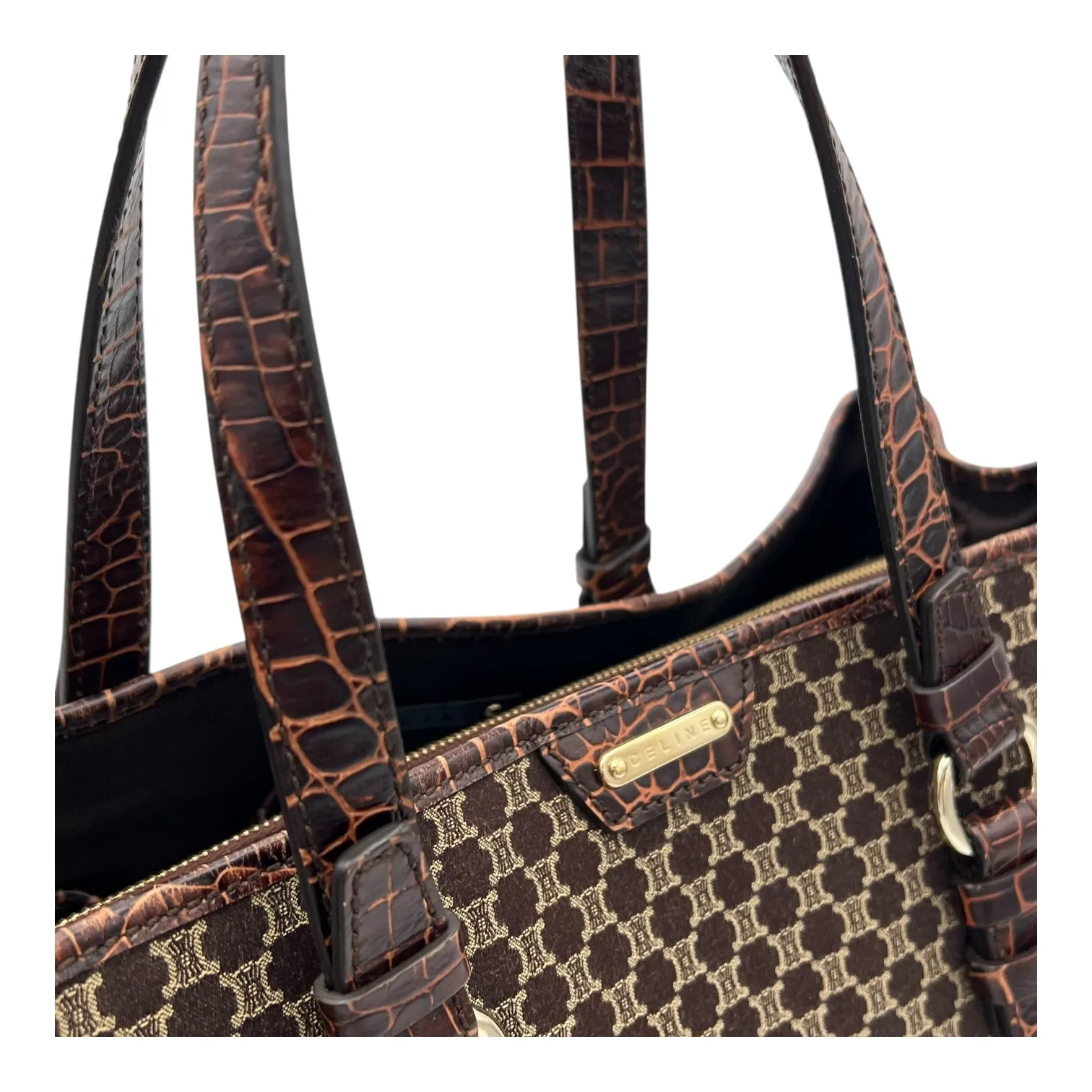 Macadam Tote Bag Brown in Jacquard, Silver hardware